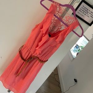 A. Byer Coral Dress with Belt